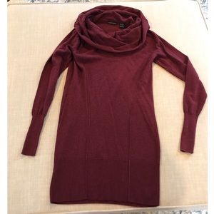 ☀️LAST CHANCE! Maroon Cashmere Sweater Dress LongSleeve Cowl Neck☀️